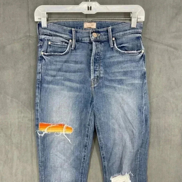 MOTHER The Mid Rise Button Fly Dazzler Ankle Fray Exposed Secret Sister Size 26 - Picture 5 of 12